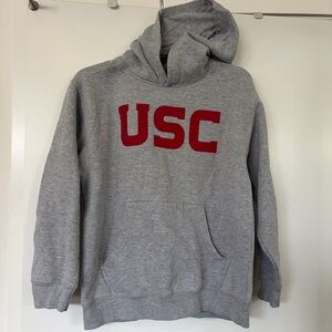 USC Grey Hooded Sweatshirt Red Logo Size Small